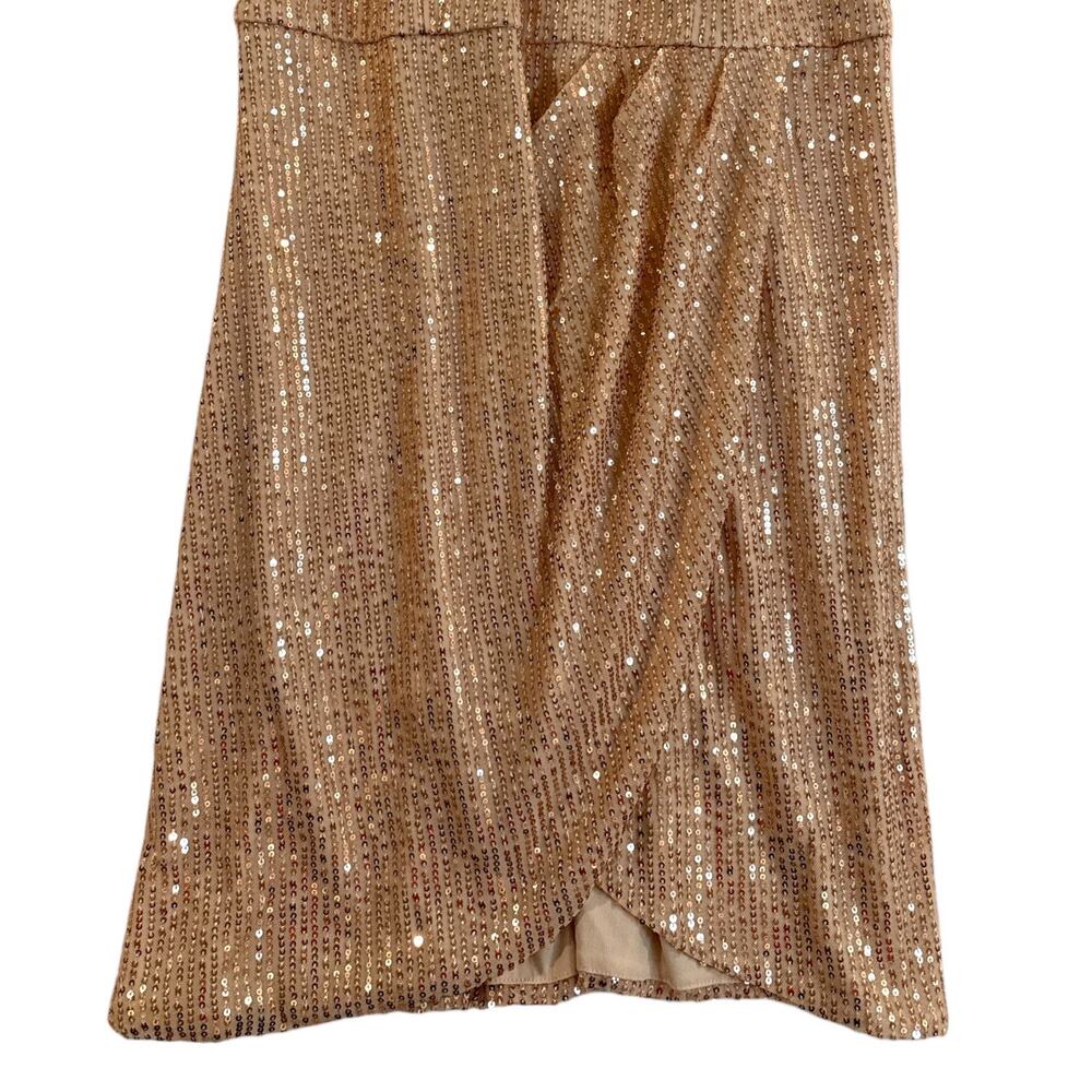 Gold Sequin Halter Dress Women’s 2XL Sleeveless Formal Bbonlinedress - Picture 4 of 10
